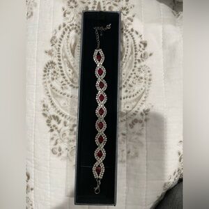 Ruby and Silver Bracelet